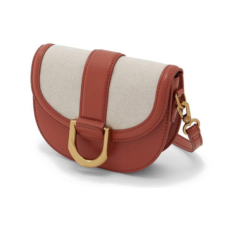 Charles & Keith Gabine Versatile PU Leather Saddle Bag Small CK Shoulder Bag Women bags Brown CK2-80781629-2