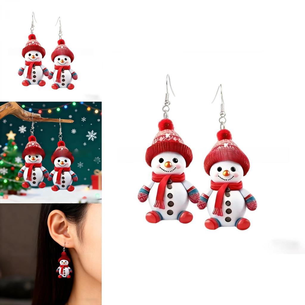 Festive Snowman Jewelry With Acrylic Finish And Cute Character For Christmas Gift Ideas
