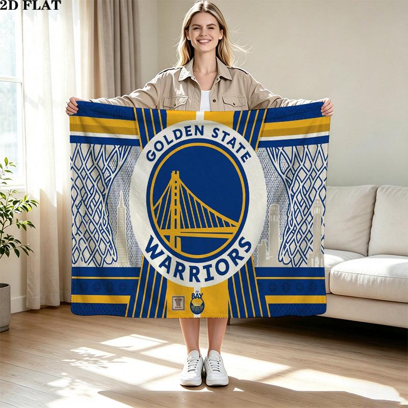 Golden State Warriors Print Flannel Blanket High Quality Warm Comfortable Cover for All Seasons Perfect for Gifts Home Decor