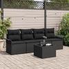 VidaXL 5-piece Garden Sofa Set with Black Cushions In Synthetic Rattan 3345233