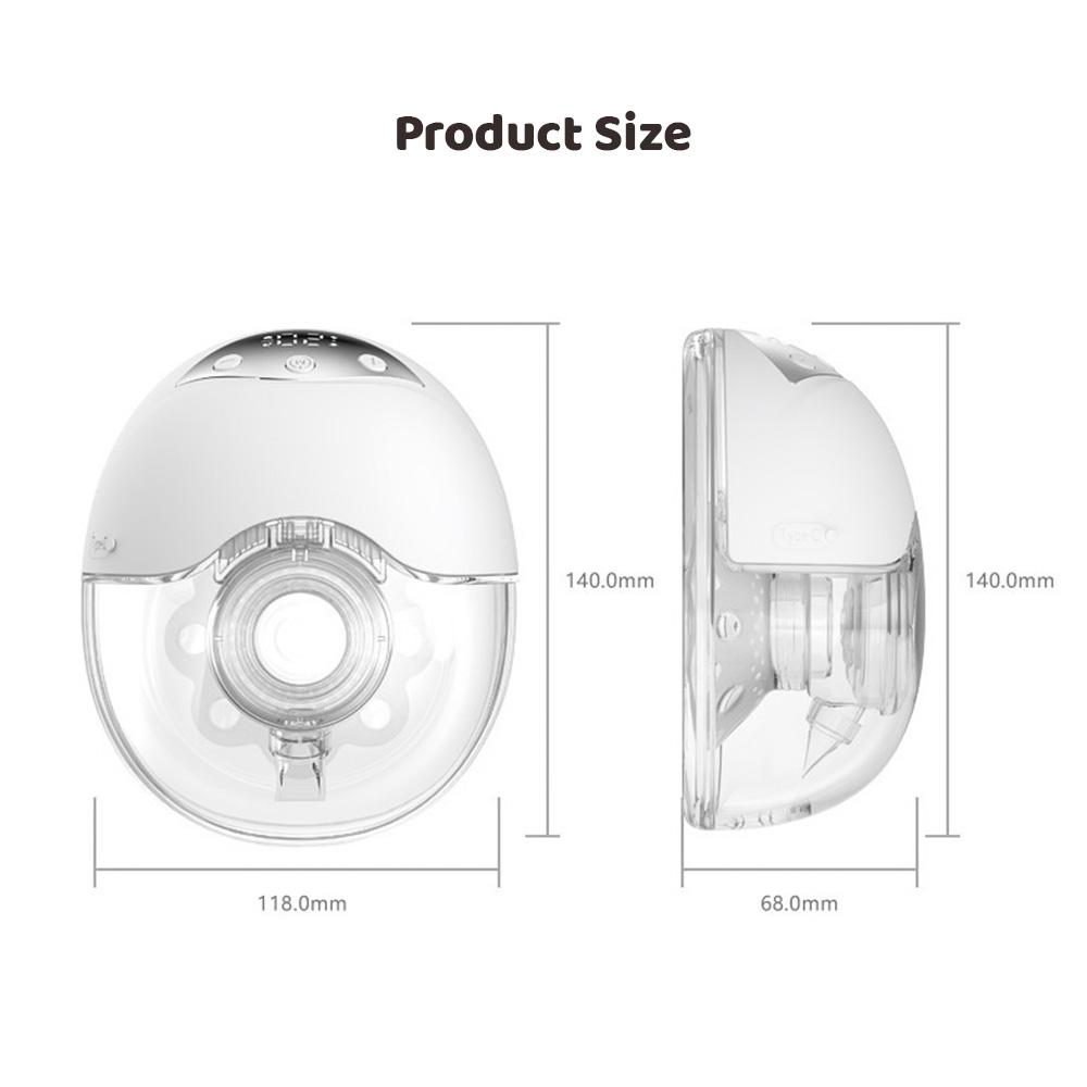 Переносной молокоотсос Электрический молокоотсос без помощи рук для грудного вскармливания 4 режима 12 Низкий уровень всасывания