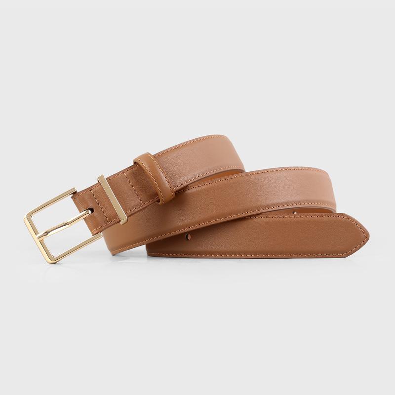 Women S Leather Belt Alloy Pin Buckle Decorative Waistband For Jeans Casual Style