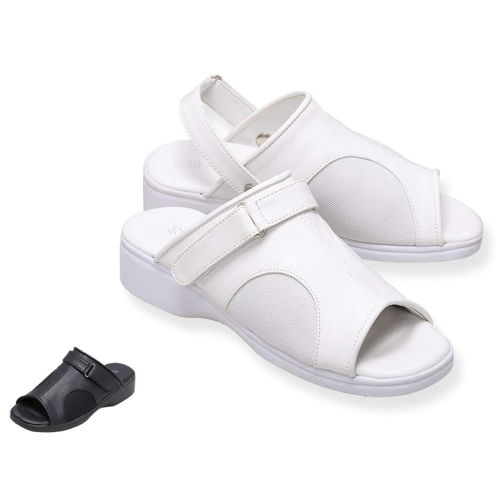 Nursery Wide Nursery Suitable for Bunions and Nurse Office Medical and Size 9464306A 2-Way Sandals, Hamstrings, Sandals, Nursing, L, Black,