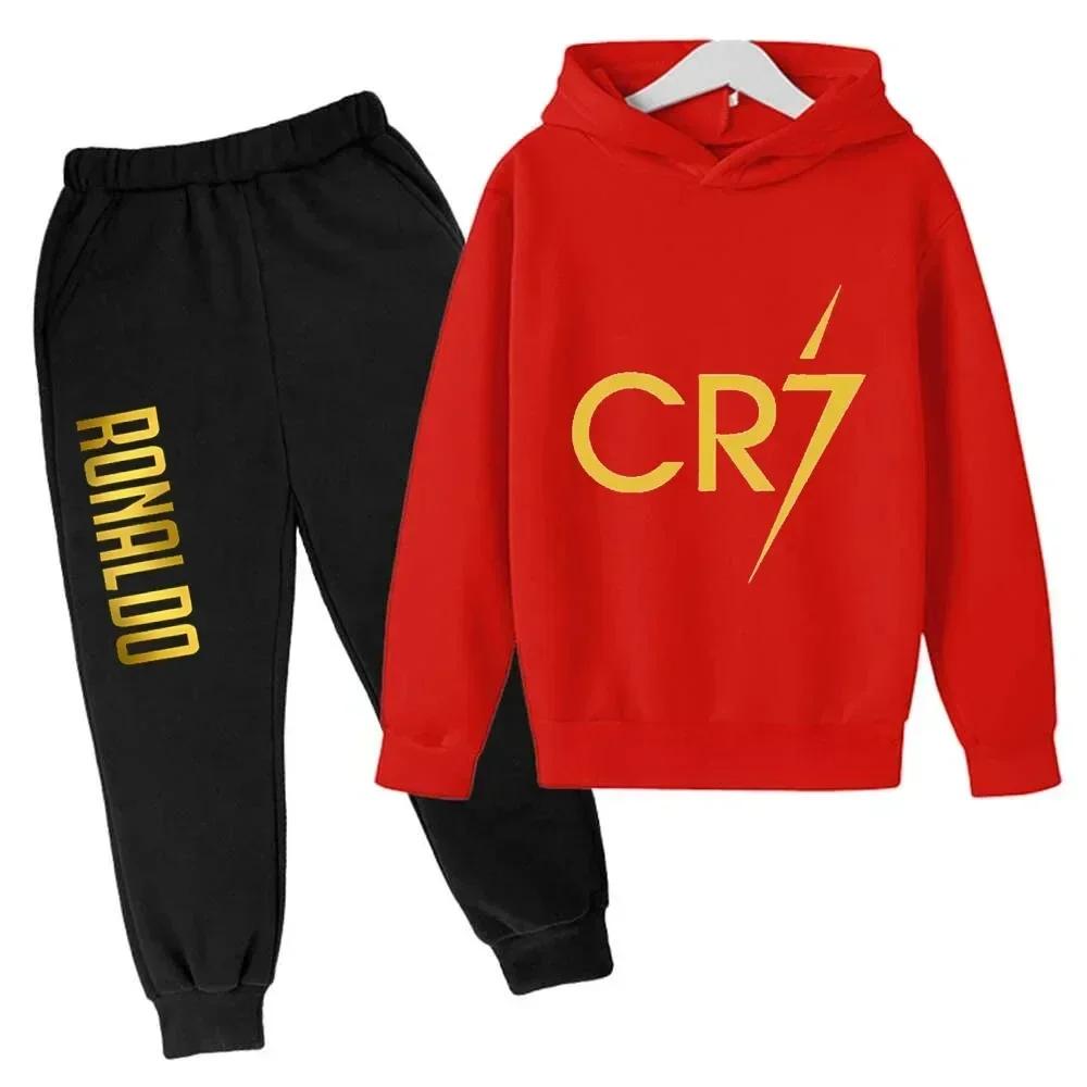 Костюмы для косплея Криштиану Cr7 Детский Футбольный Идол Детский Набор с Худи Костюм Брюки Детская Высококачественная Одежда для Мальчика и Девочки Спортивный Костюм