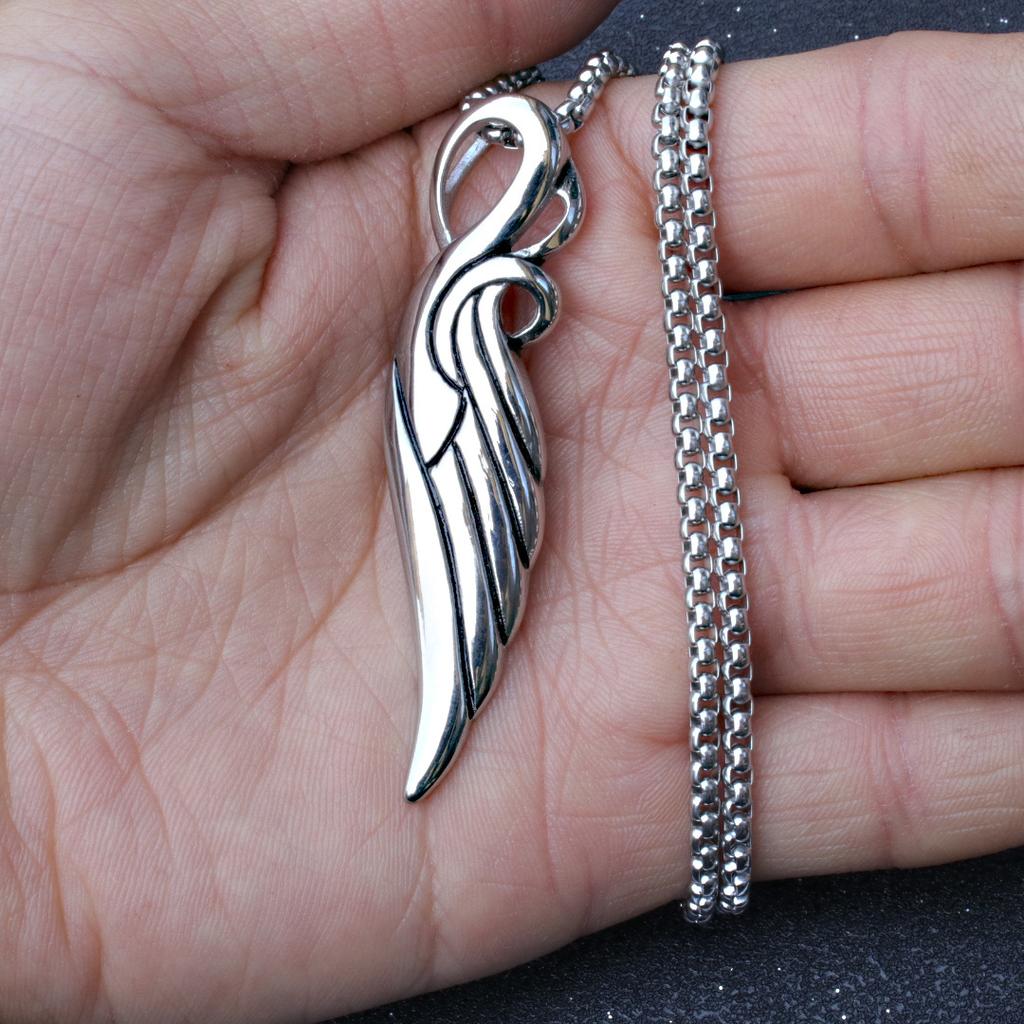 Хип-хоп хип-хоп тренд уличная индивидуальность линия крылья аксессуары титановая сталь ожерелье для мужчин и женщин