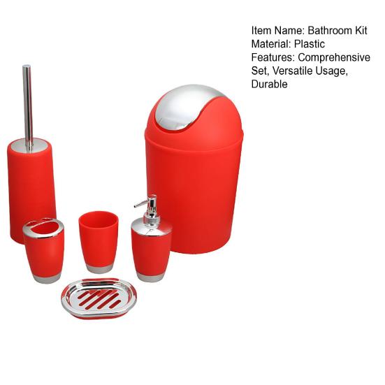 6 шт./компл. набор для ванной комнаты, бутылка для лосьона, стаканчик для ополаскивателя рта, стаканчик для зубной щетки, мыльница, туалет