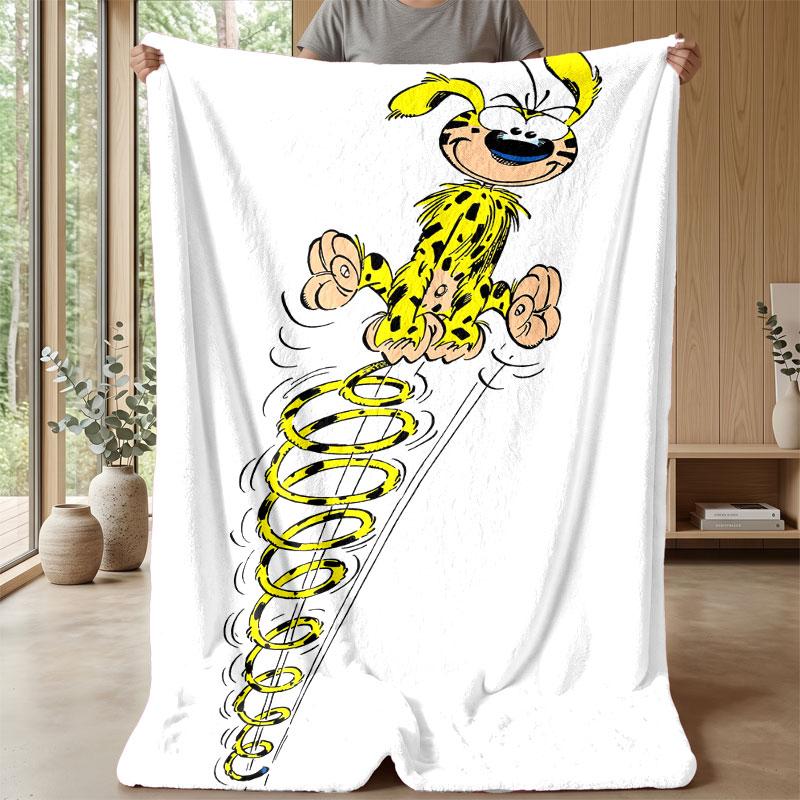 Soft Flannel Blanket Lightweight Cozy Bedroom Living Room CoverMarsupilami