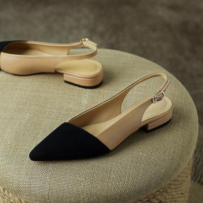 Женские летние сандалии, роскошные элегантные босоножки из искусственной кожи для женщин, модные босоножки на низком каблуке с острым носком