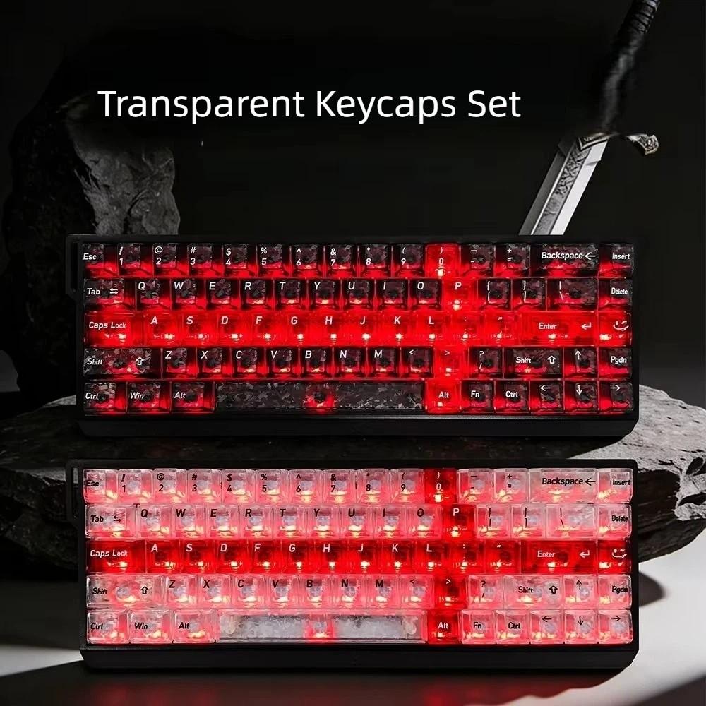 Full Transparent Transparent Keycaps Set Cherry Profile PC Keycaps Desktop Accessories