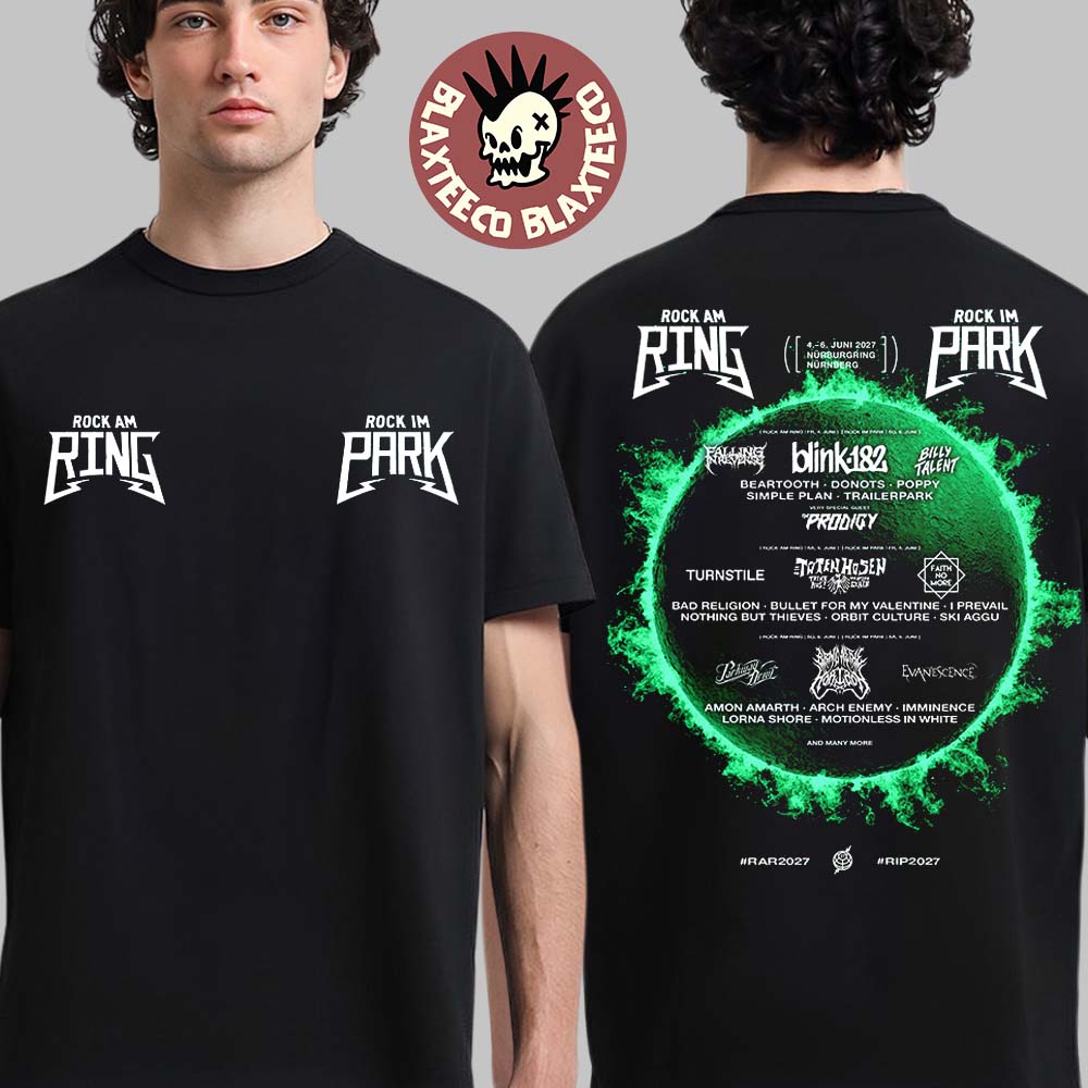 Состав Rock Am Ring и Rock Im Park 2027 в Нюрбургринге и Нюрнберге с 4 по 6 июня 2027 года Двусторонняя футболка