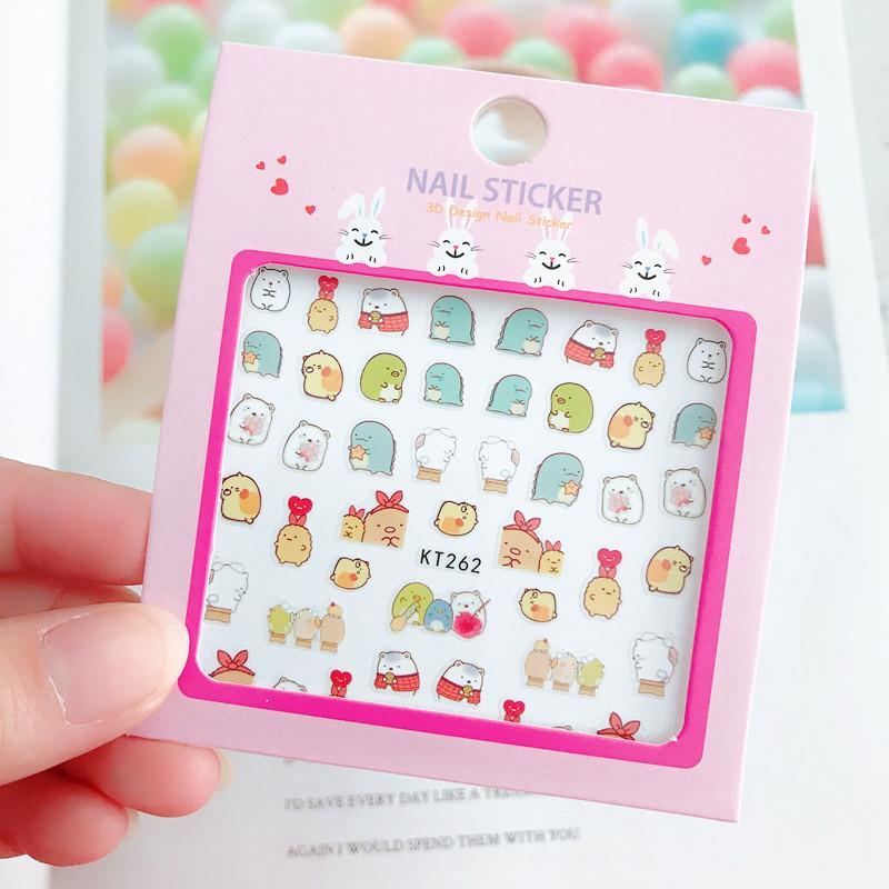 Милые наклейки для дизайна ногтей в японском и корейском стиле для девочек: Самоклеящиеся наклейки для татуировок своими руками