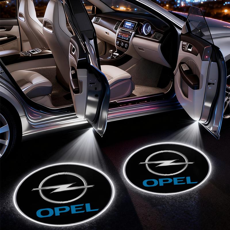 2pcs New model car door projector welcome light car logo light For Opel Adam Ampera Corsa Insignia Karl Rocks-e Astra New Energy