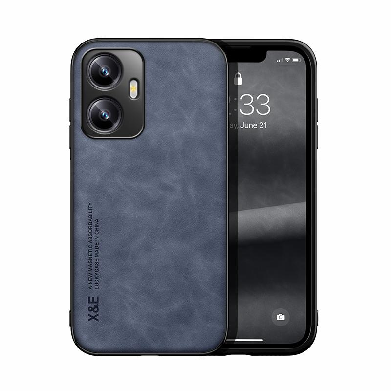 Роскошный кожаный чехол для OPPO Realme C55 C53, чехол с металлической пластиной, автомобильный держатель для Realme 11 Pro Plus, чехол