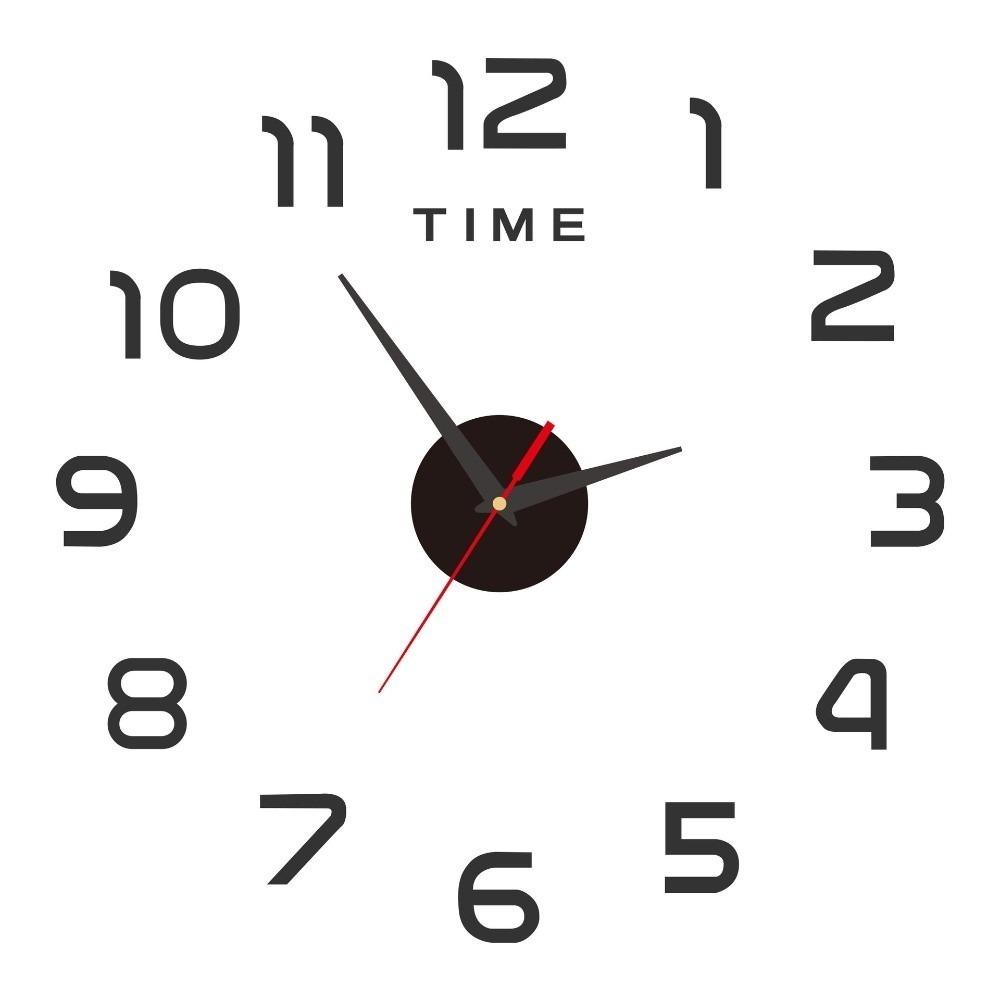Modern Design Home Wall Clock Frameless Acrylic Night light Arrows Decal Mirror Stickers Wall Decoration Silent Clock