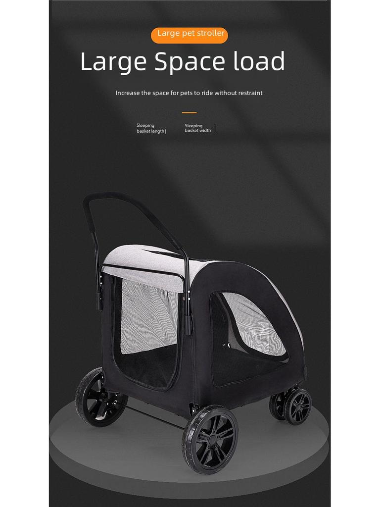 Lightweight, Foldable Pet Stroller for Medium & Large Dogs, Elderly Dogs, Cats, and Mobility Aid Users