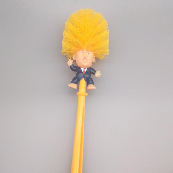 Щетка для ванной комнаты с комиксами Трампа, длинная ручка, необычная щетка для унитаза, функциональное чистящее средство для унитаза, веселый инструмент для уборки ванной комнаты