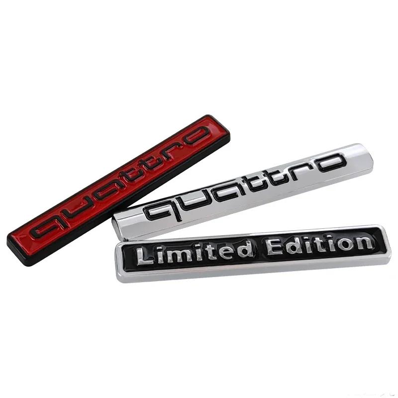 Metal Car Styling Rear Trunk Emblem Sticker Side Body Badge Decals for 4HUEW Quattro Logo RS6 RS7 RS7 S7 S3 S5 S6 A6 Accessories