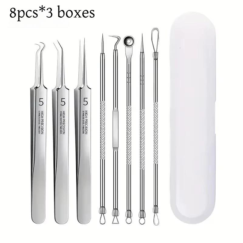 8 PCS Stainless Steel Acne Clip, Cell Clip, Blackhead Clip, Acne Needle, Beauty Salon Acne Needle, Acne Needle Tool