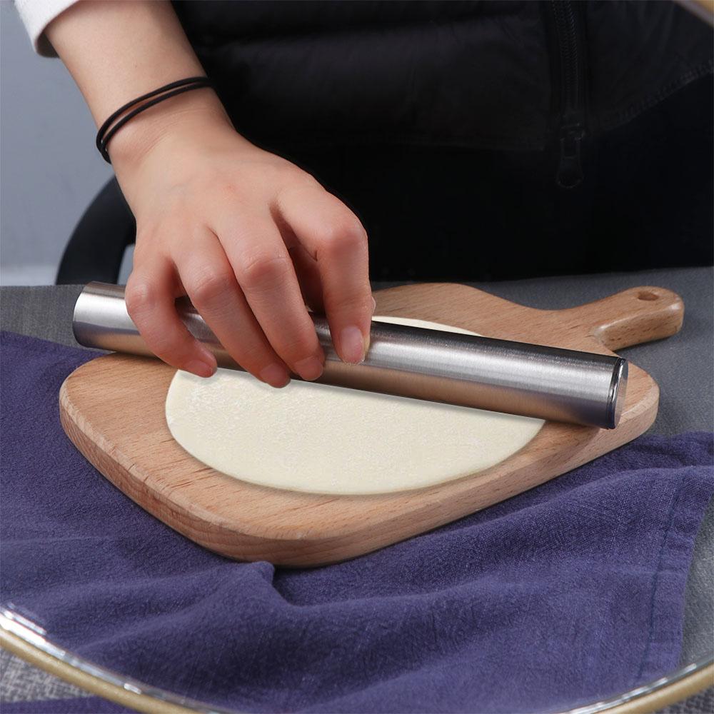 8/10/12inch Stainless Steel Rolling Pin Smooth Surface Non-Stick Dough Bake Roller Stainless Steel rustproof Pizza Pastry Roller