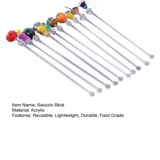 10 шт. мешалки для коктейлей, палочки для коктейлей, пищевые классы, не содержащие BPA, термостойкие, уникальный дизайн, мешалки для напитков, длинные палочки