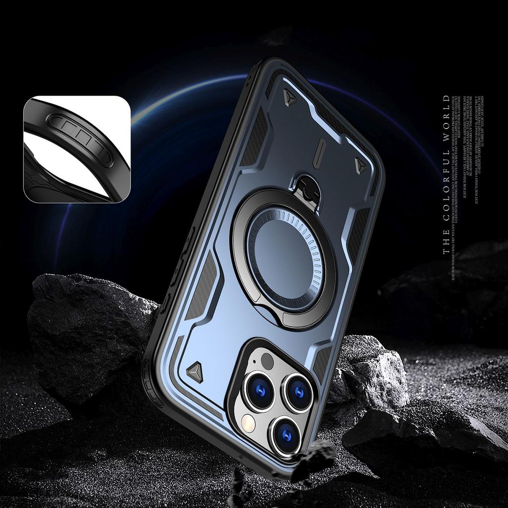 Etui Pokrowiec Na Iphone 16 Pro Max Hybrid Armor Trendy Z Magsafe - Niebieski