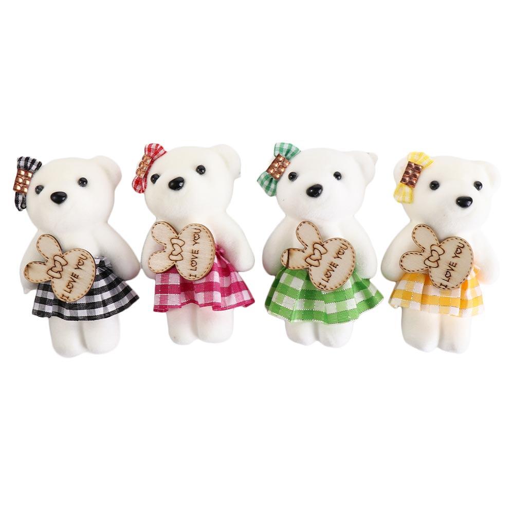 10pcs/bag Plush Doll Mini Bear Flower Bouquet Plush Animal Cartoon Bouquet Doll  Graduation Gifts
