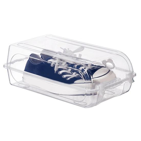 Shoe Storage Box Protect Ventilation Holes Design Transparent Space-saving Plastic Organizer Box for Home