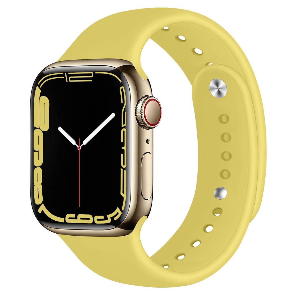Совместимый силиконовый ремешок для Apple Watch S11 - Все серии, Универсальная двусоставная застежка-кнопка.