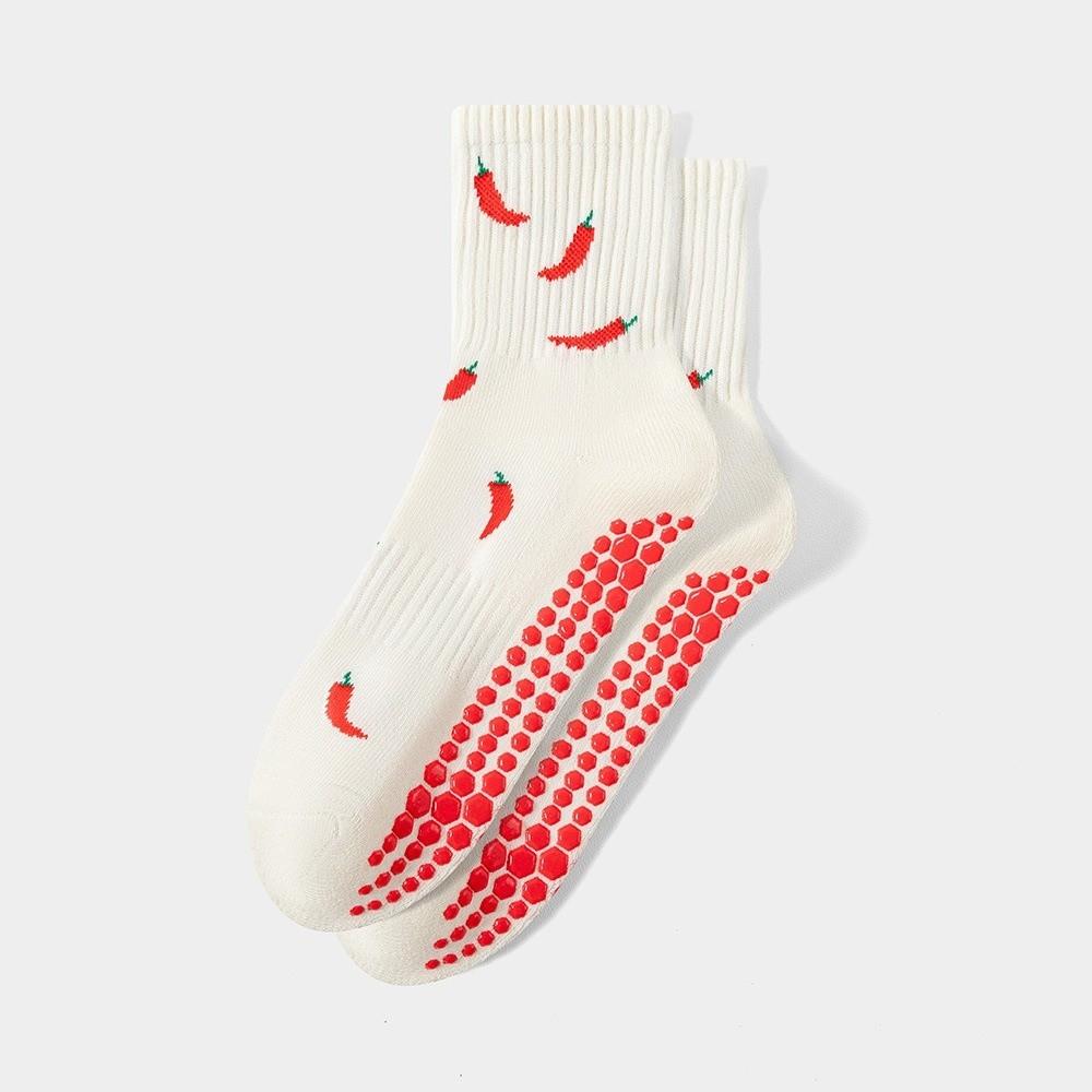 Breathable Pilates Socks Non-Slip Cuffed Mid Tube Socks Fashion Yoga Socks for Women