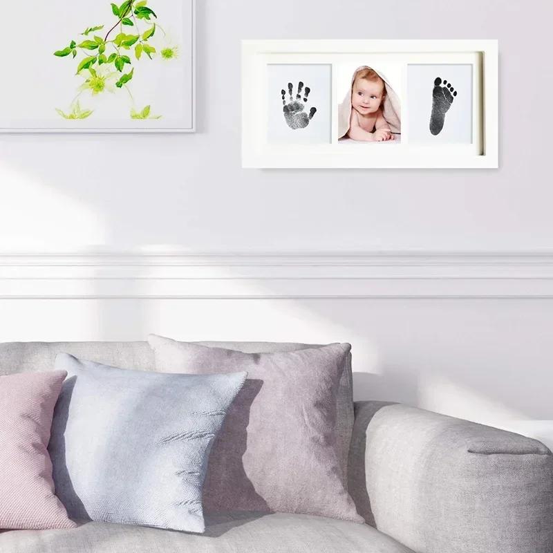 Новорожденный Ребенок Отпечатки Рук Ног DIY Фоторамка С Формой Набор Для Отпечатков Из Глины Нетоксичные Сувениры Для Ребенка Декор Для Вех Подарки