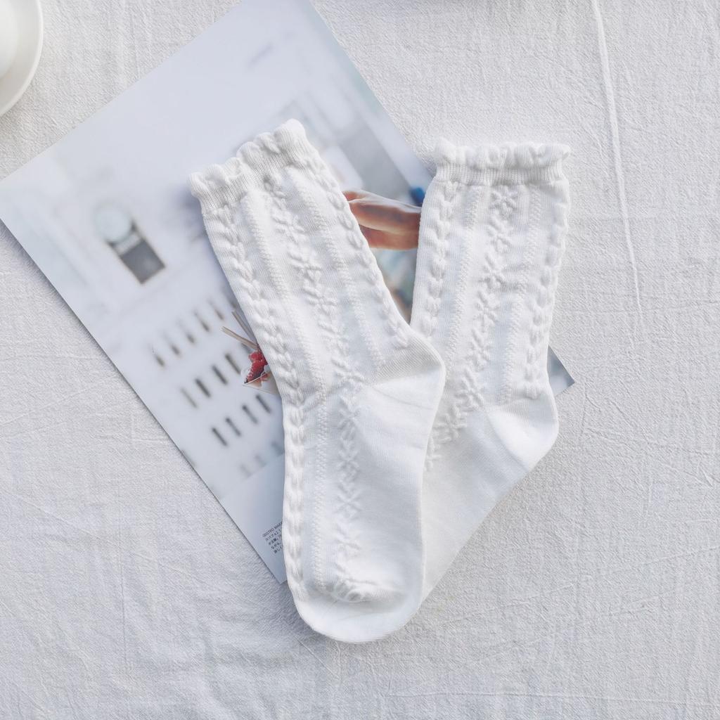 Lace Socks Children'S Loose Tube Socks, Lolita Bubble Mouth Soft Sister Stacking Socks, Casual And Comfortable Socks