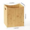 2-Pack 5Gal Bamboo Trash Can - Rectangular Under-Counter Waste Bin with Handles, Space-Saving for Bathroom/Kitchen/Office