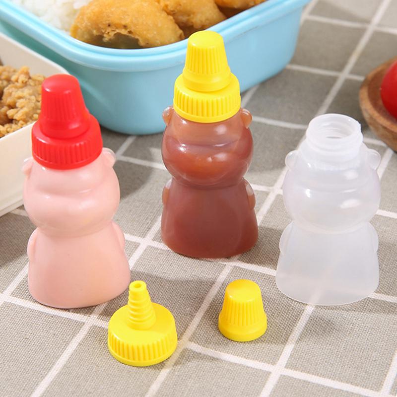 2 шт./упак. Мини-бутылка для приправы «Медведь», переносной контейнер для заправки салата кетчупом