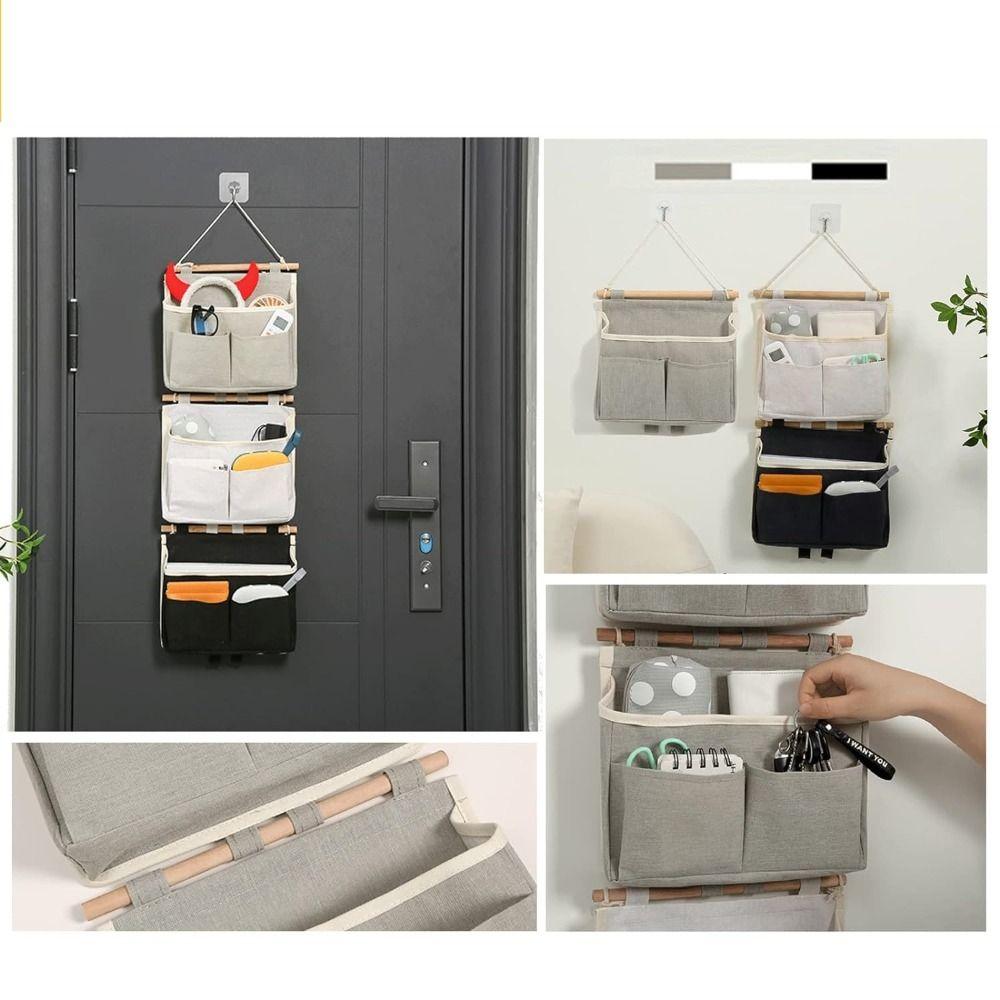 Wall Mounted Hanging Bag Multiple Pockets Sundries Storage Pouches Debris Storage Basket Home