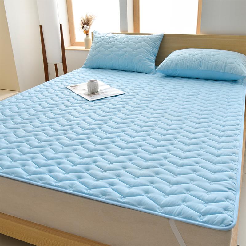 Waterproof Mattress Protector Pad Breathable Soft Quilted Cotton Wave Design Bed Cover With Elastic Corners
