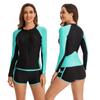 Split Flat-Angle Surfsuit Women's Swimsuit Long Sleeve Swimsuit Zipper Cardigan Women Tankini