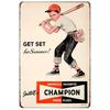 1PC Stand Out with Style: A Single Piece of Vintage Metal Wall Art Boasting Baseball Elements, Ideal Decor for Your Gym