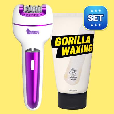 Purple Gorilla Gorilla Waxing Мощное средство для удаления волос смешанного цвета, средство для удаления волос + сахарный скраб-желе