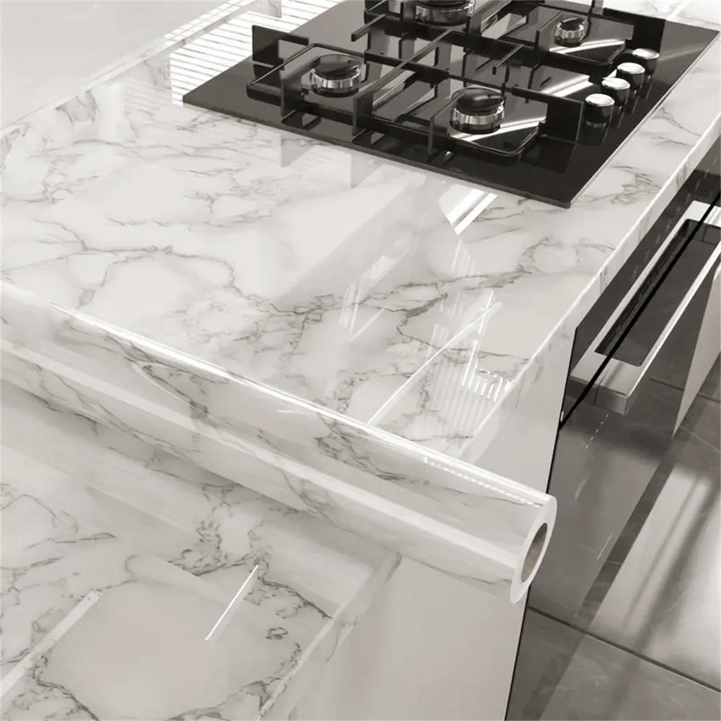 Водонепроницаемые обои из ПВХ с перламутровой пленкой для комнаты, самоклеящиеся, белые/черные, для шкафа, кухни, глянцевые, наклейки на мебель, на стену