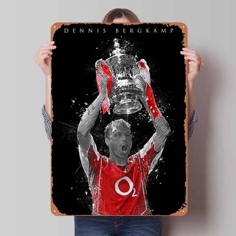 Dennis Bergkamp Metal Sign Sports Poster Decoration Wall Decor Living Room Decoration Man Art Mural Decorative Metal Plates Home