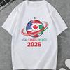 Мужская футболка для футбола 2026 Флаги США Канады Мексики Принт с футбольным мячом Повседневная футболка с коротким рукавом и круглым вырезом для фанатов Одежда для игрового дня Футболка