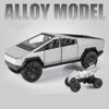 1/24 Tesla Cyber Toy Truck Pickup Alloy Car Model Diecasts Metal Toy Off-road Vehicles Car Model Simulation Sound and Light Kids Gifts