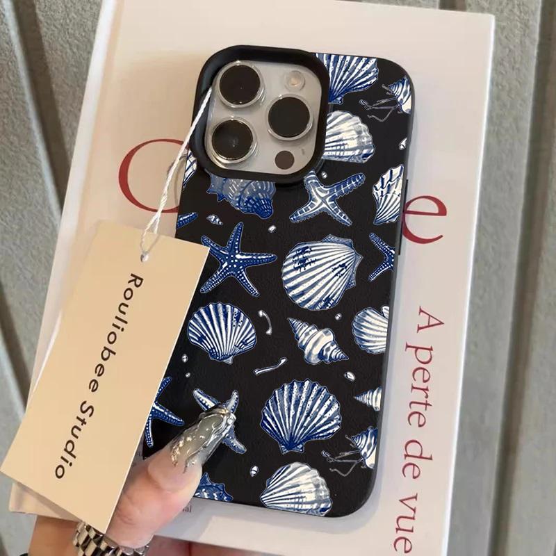 Синий модный чехол-звездочка из силикона для iPhone 17 13 15 16 14 12 11 Pro Max Pro 16E Plus Ударопрочные чехлы с узором личи