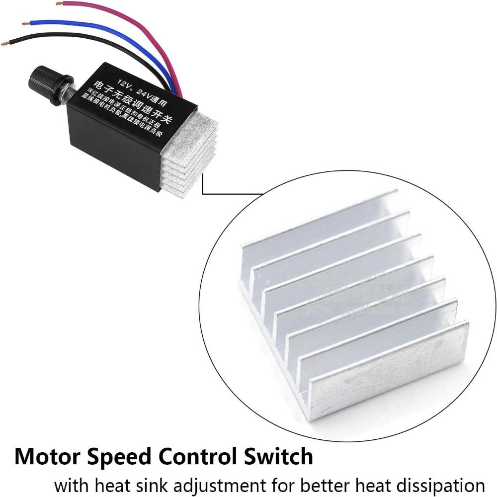 Регулировочный переключатель DC 12V 24V Черный Контроллер вентилятора электрического вентилятора Управление вентилятором автомобиля грузовика Нагреватель