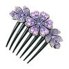 Полезная нескользящая расческа для волос, красочная модная расческа с цветочной инкрустацией и стразами, аксессуары, зажим