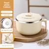 1300ml Stainless Steel Ramen Bowl With Lid Large Instant Noodle Bowl Portable Fruit Salad Rice Soup Bowl Kitchen Tableware