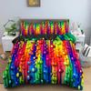 3D Abstract Duvet Cover King Queen Size Colorful Ripple Bedding Set Psychedelic Geometric Soft Comforter Cover with Pillowcase