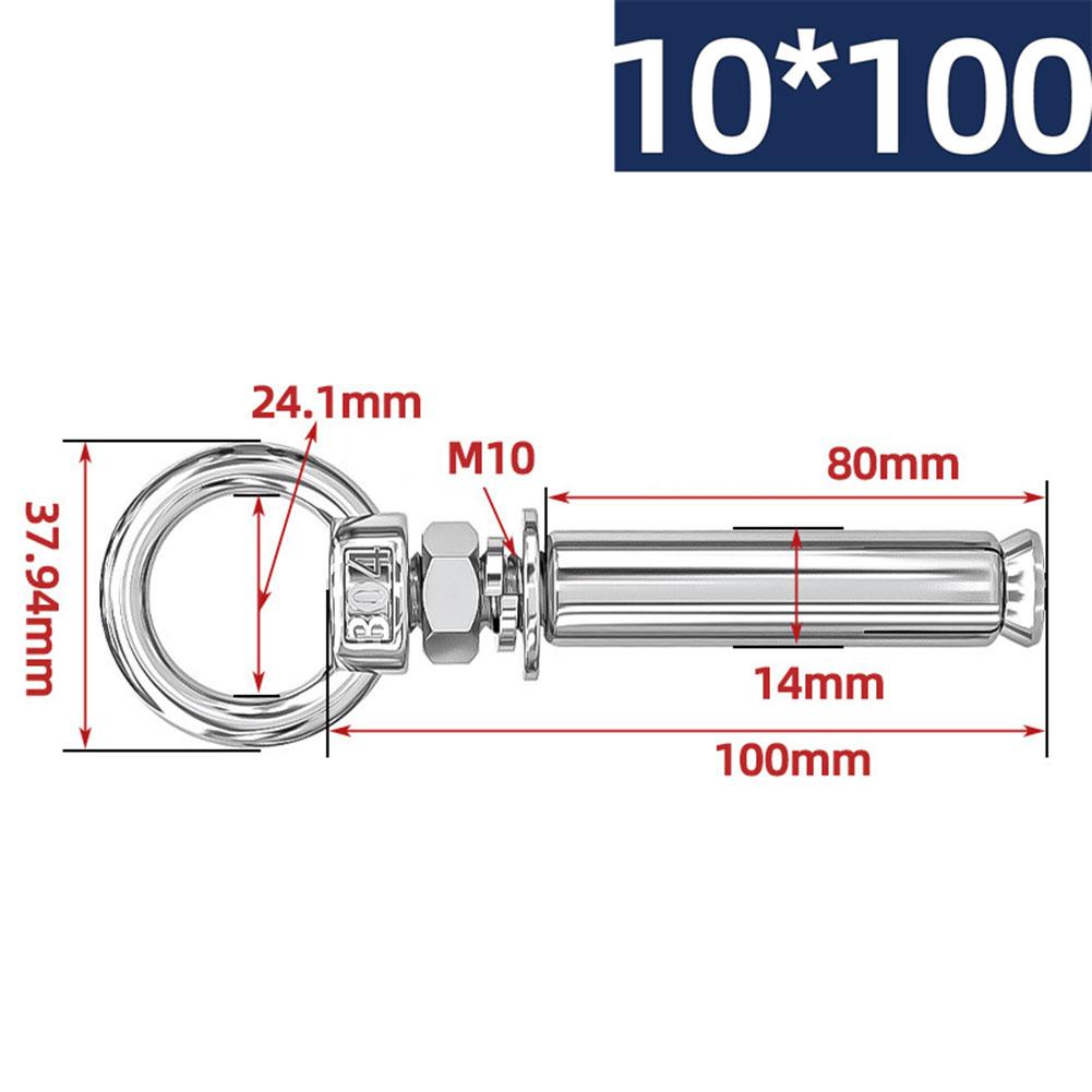 304 Stainless Steel Expansion Bolts with Eye Screws and Rings for Reliable Wall Fixing 6810mm Length Available