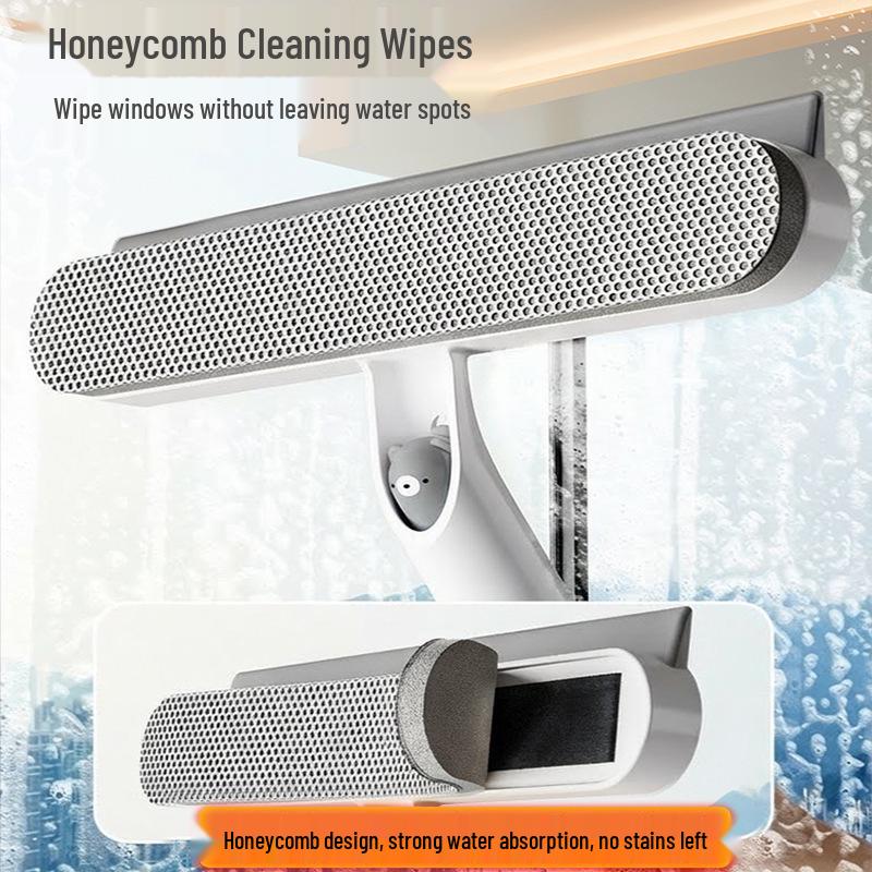 Retractable Window Cleaning Tool: Sprayable Glass Wiper & Dirt Scraper