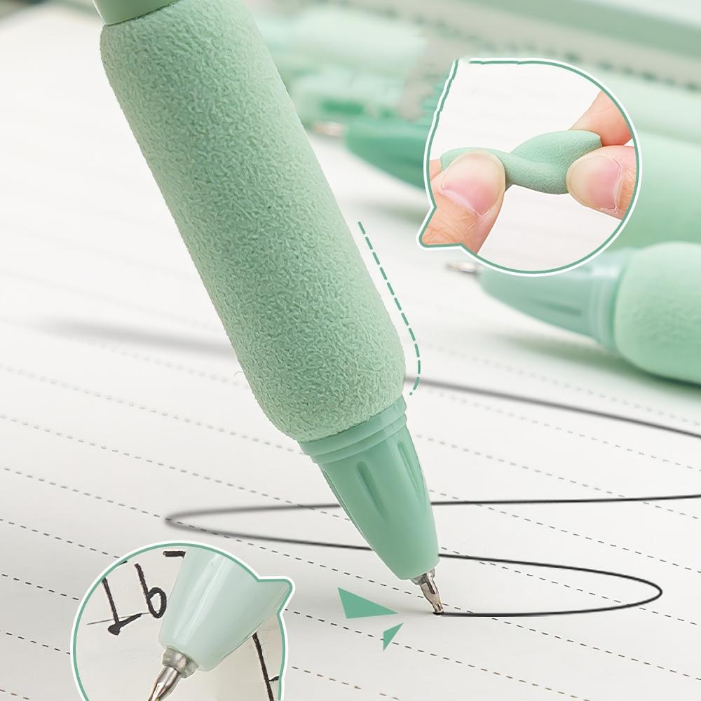 Набор гелевых ручек Panda из 4 шт., зеленый бамбук, Soft Touch, шариковая ручка 0,5 мм, черный цвет, чернила для письма